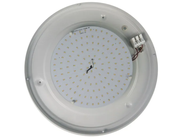 LED-Deckenleuchte rund, Opalglas matt, Dekorring Altmessing, Ø 40cm