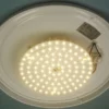 LED-Deckenleuchte rund, Opalglas matt, Dekorring Messing matt, Ø 50cm