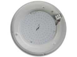 LED-Deckenleuchte rund, Opalglas matt, Dekorring Messing matt, Ø 50cm