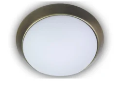 LED-Deckenleuchte rund, Opalglas matt, Dekorring Altmessing, Ø 50cm