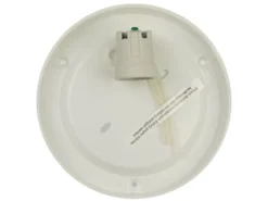 LED Deckenleuchte rund, Schliffglas satiniert, Dekorring Chrom, Ø 35cm