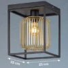 LED Deckenleuchte Schwarz Gold dimmbar über Schalter, Quadrat 23cm