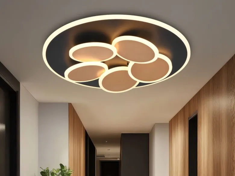 LED Deckenleuchte Schwarz Gold dimmbar mit Fernbedienung & Tageslicht Ø 49cm