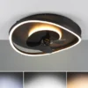 LED Deckenleuchte Schwarz mit Ventilator und Fernbedienung, Ø 50cm