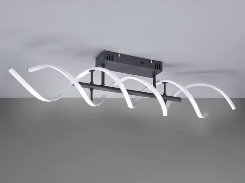 LED Deckenleuchte SEQUENCE hell & dimmbar über Schalter, Silber Breite 90cm