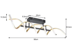 LED Deckenleuchte SEQUENCE hell & dimmbar über Schalter, Schwarz Gold, B: 90cm