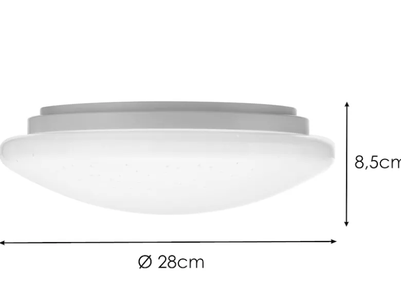 LED Deckenleuchte SILMA klein mit Sternenhimmel fürs Bad IP44, Ø 28cm