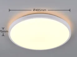 LED Deckenleuchte SLOPE flach mit Fernbedienung, dimmbar, Weiß, Ø 49cm