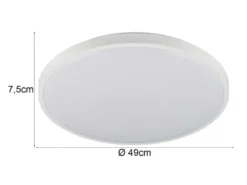 LED Deckenleuchte SLOPE flach mit Fernbedienung, dimmbar, Weiß, Ø 49cm
