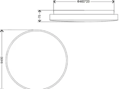 LED Deckenleuchte SLOPE flach mit Fernbedienung, dimmbar, Weiß, Ø 49cm