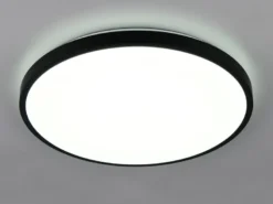 LED Deckenleuchte SLOPE flach mit Fernbedienung, dimmbar, Schwarz, Ø 49cm