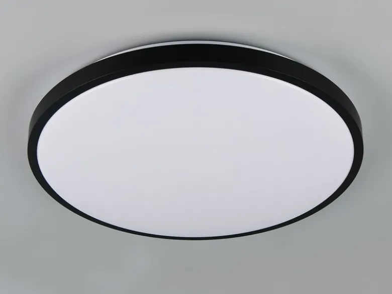 LED Deckenleuchte SLOPE flach mit Fernbedienung, dimmbar, Schwarz, Ø 49cm