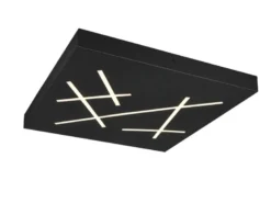 LED Deckenleuchte SNIP flach dimmbar Fernbedienung Schwarz Quadrat 50cm