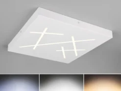 LED Deckenleuchte SNIP flach dimmbar Fernbedienung Weiß Quadrat 50cm