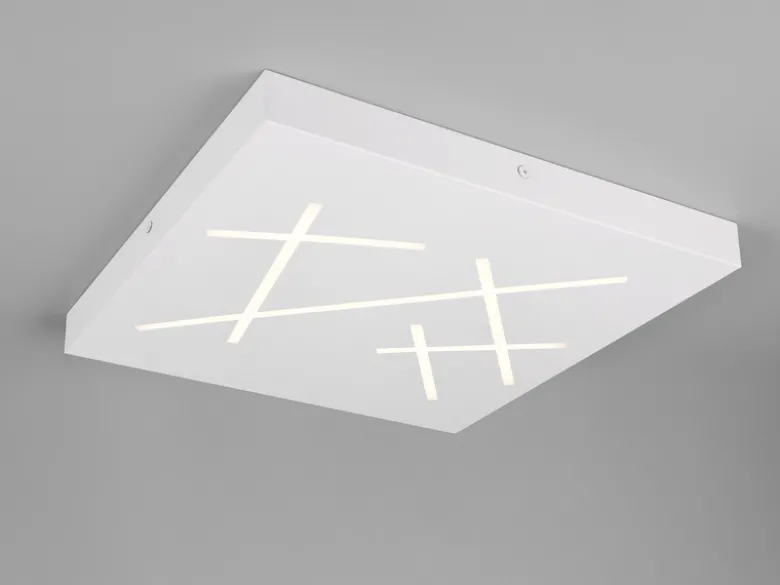 LED Deckenleuchte SNIP flach dimmbar Fernbedienung Weiß Quadrat 50cm