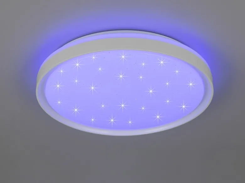 LED Deckenleuchte SOLIT flach dimmbar Fernbedienung, RGB, Weiß, Ø 39cm