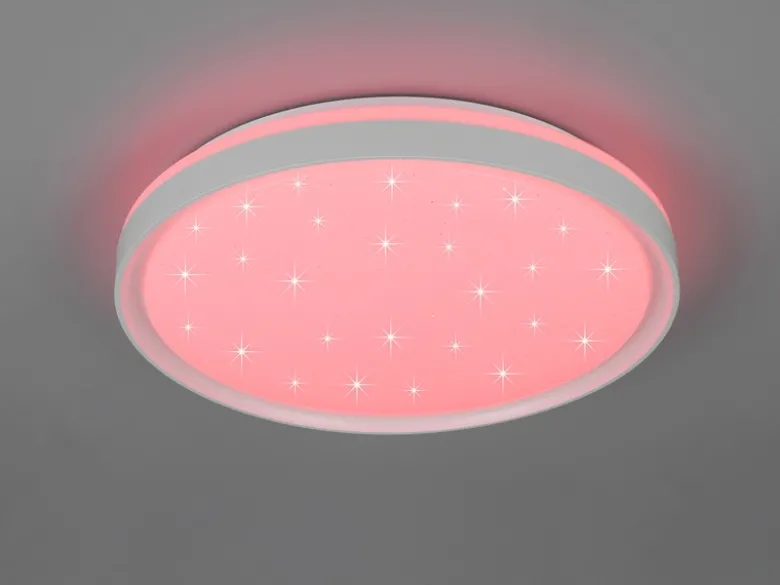 LED Deckenleuchte SOLIT flach dimmbar Fernbedienung, RGB, Weiß, Ø 39cm