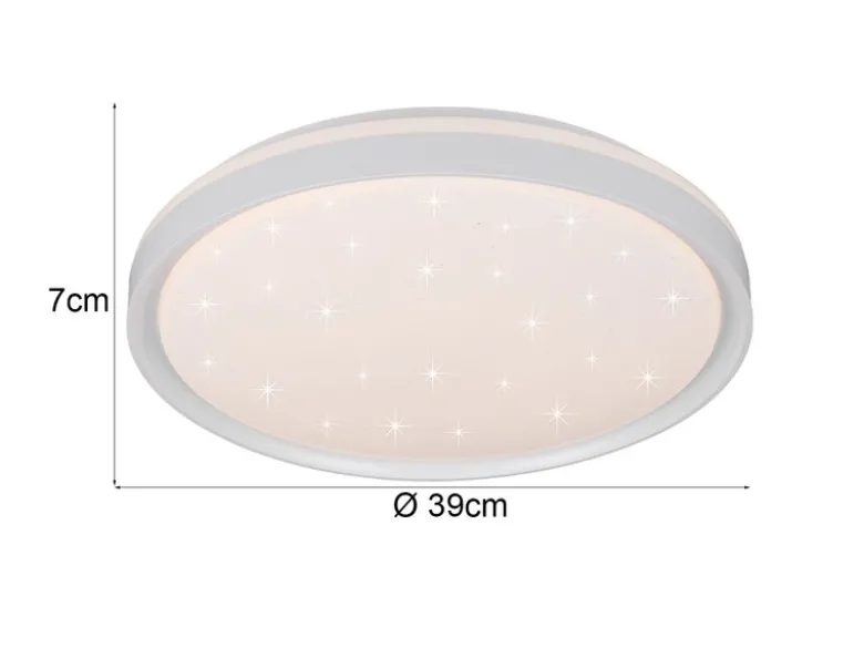 LED Deckenleuchte SOLIT flach dimmbar Fernbedienung, RGB, Weiß, Ø 39cm