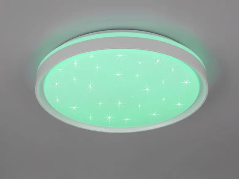 LED Deckenleuchte SOLIT flach dimmbar Fernbedienung, RGB, Weiß, Ø 39cm