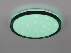 LED Deckenleuchte SOLIT flach dimmbar Fernbedienung, RGB, Schwarz, Ø 39cm