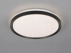 LED Deckenleuchte SOLIT flach dimmbar Fernbedienung, RGB, Schwarz, Ø 39cm