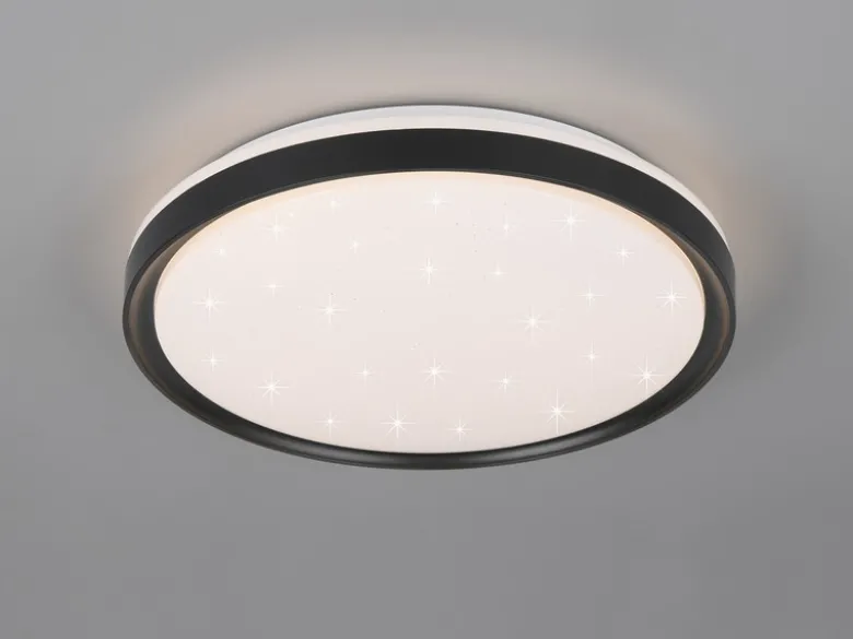 LED Deckenleuchte SOLIT flach dimmbar Fernbedienung, RGB, Schwarz, Ø 39cm