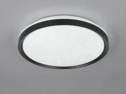 LED Deckenleuchte SOLIT flach dimmbar Fernbedienung, RGB, Schwarz, Ø 39cm