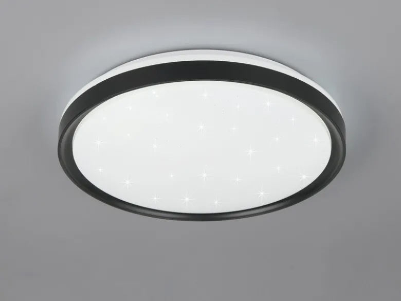 LED Deckenleuchte SOLIT flach dimmbar Fernbedienung, RGB, Schwarz, Ø 39cm