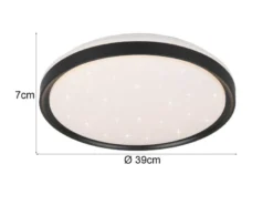 LED Deckenleuchte SOLIT flach dimmbar Fernbedienung, RGB, Schwarz, Ø 39cm