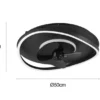 LED Deckenleuchte SORTLAND Schwarz mit Ventilator & Fernbedienung, Ø 50cm