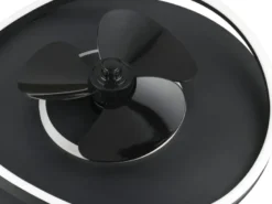 LED Deckenleuchte SORTLAND Schwarz mit Ventilator & Fernbedienung, Ø 50cm