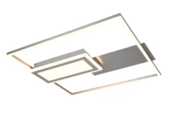 LED Deckenleuchte SPIRO mit Fernbedienung flach Silber, dimmbar, Breite 53cm