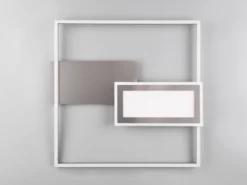 LED Deckenleuchte SPIRO mit Fernbedienung flach Silber, dimmbar, Breite 53cm