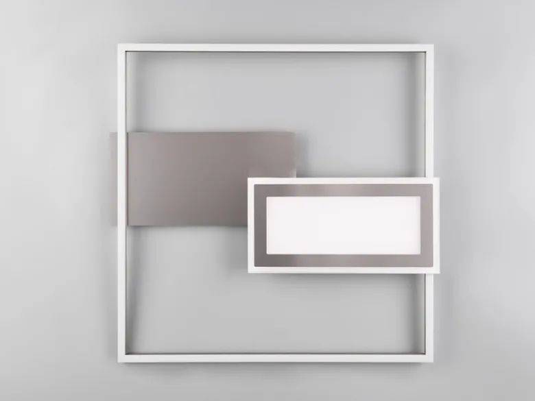 LED Deckenleuchte SPIRO mit Fernbedienung flach Silber, dimmbar, Breite 53cm