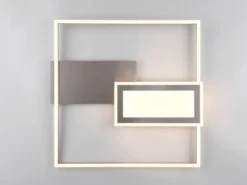 LED Deckenleuchte SPIRO mit Fernbedienung flach Silber, dimmbar, Breite 53cm