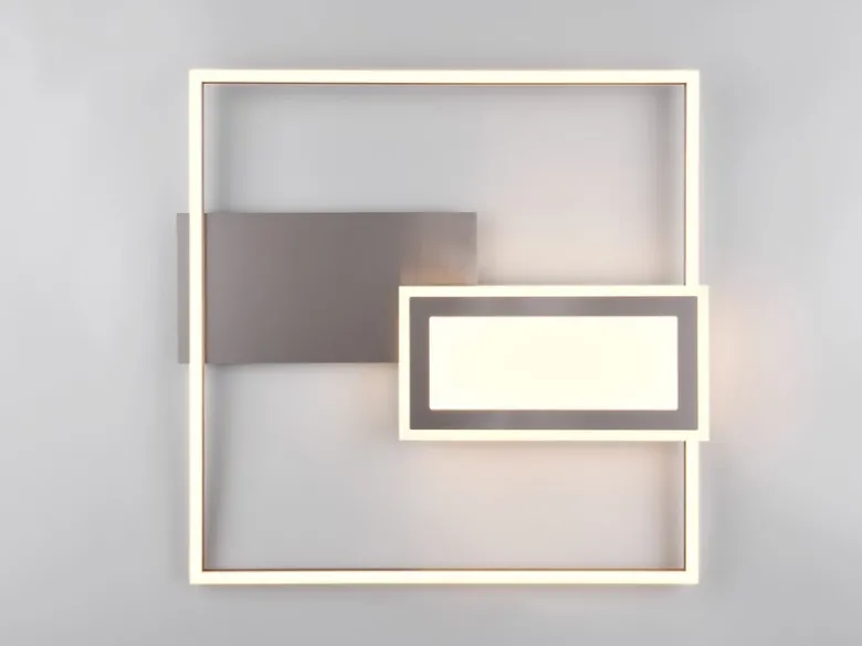 LED Deckenleuchte SPIRO mit Fernbedienung flach Silber, dimmbar, Breite 53cm