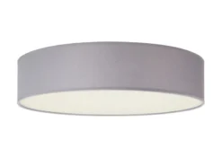 LED Deckenleuchte Stoff Grau / Abdeckung satiniert, Ø 40cm