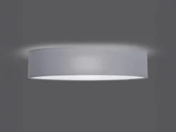LED Deckenleuchte Stoff Grau / Abdeckung satiniert, Ø 50cm