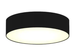 LED Deckenleuchte Stoff Schwarz / Abdeckung satiniert, Ø 40cm