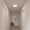 LED Deckenleuchte Stoff Weiß / Abdeckung satiniert, Ø 40cm