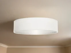LED Deckenleuchte Stoff Weiß / Abdeckung satiniert, Ø 40cm