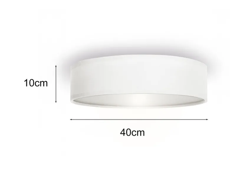 LED Deckenleuchte Stoff Weiß / Abdeckung satiniert, Ø 40cm