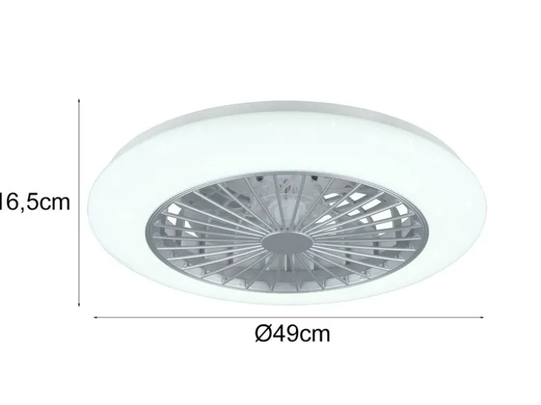 LED Deckenleuchte STRALSUND mit Ventilator, Fernbedienung & Tageslicht Ø 49cm