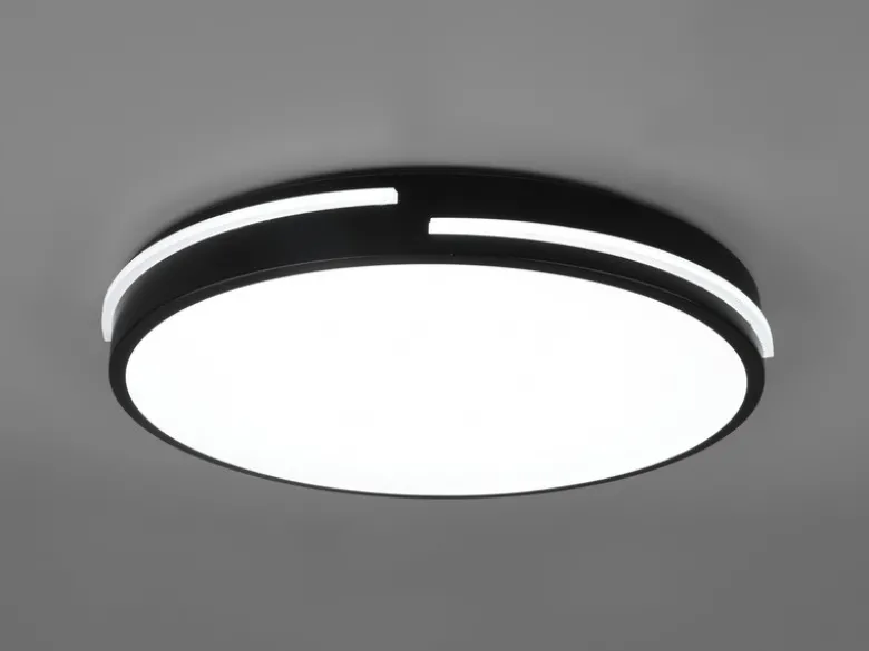 LED Deckenleuchte TACOMA Schwarz dimmbar Lichtfarbe einstellbar, Ø 40cm