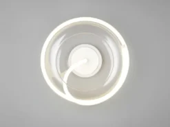 LED Deckenleuchte TARSIA dimmbar aus Metall in Weiß & Glas, rund Ø 40cm