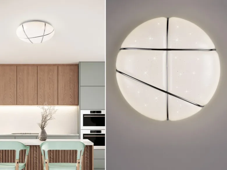LED Deckenleuchte TIBOR mit Sternenhimmel, 3 Stufen dimmbar, Ø 28cm