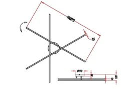LED Deckenleuchte TIRIAC Metall Silber mit Stufen Dimmer Stäbe drehbar, B: 100cm