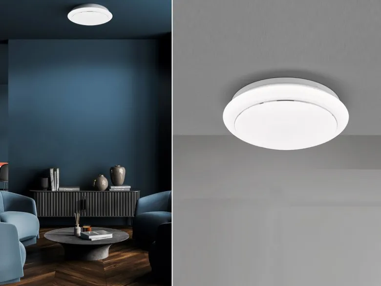 LED Deckenleuchte TIVOLI flach rundes Deckenlicht Weiß, Ø 38cm