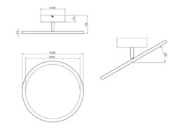 LED Deckenleuchte TRAY einflammig schwenkbar dimmbar Weiß, Ø 40cm