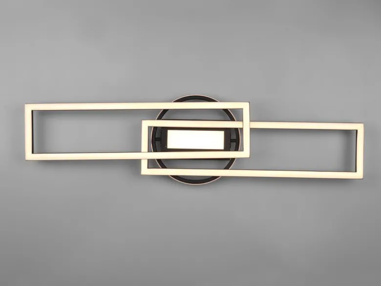 LED Deckenleuchte TWISTER Schwarz dimmbar, Lichtfarbe einstellbar, Breite 90cm